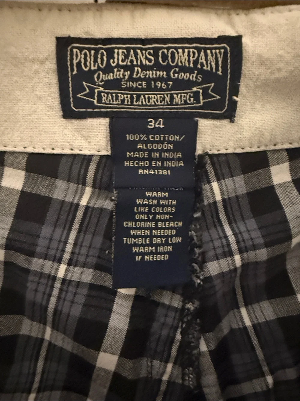 Polo Plaid Cargo Shorts - Navy/White - Casual Men's Wear